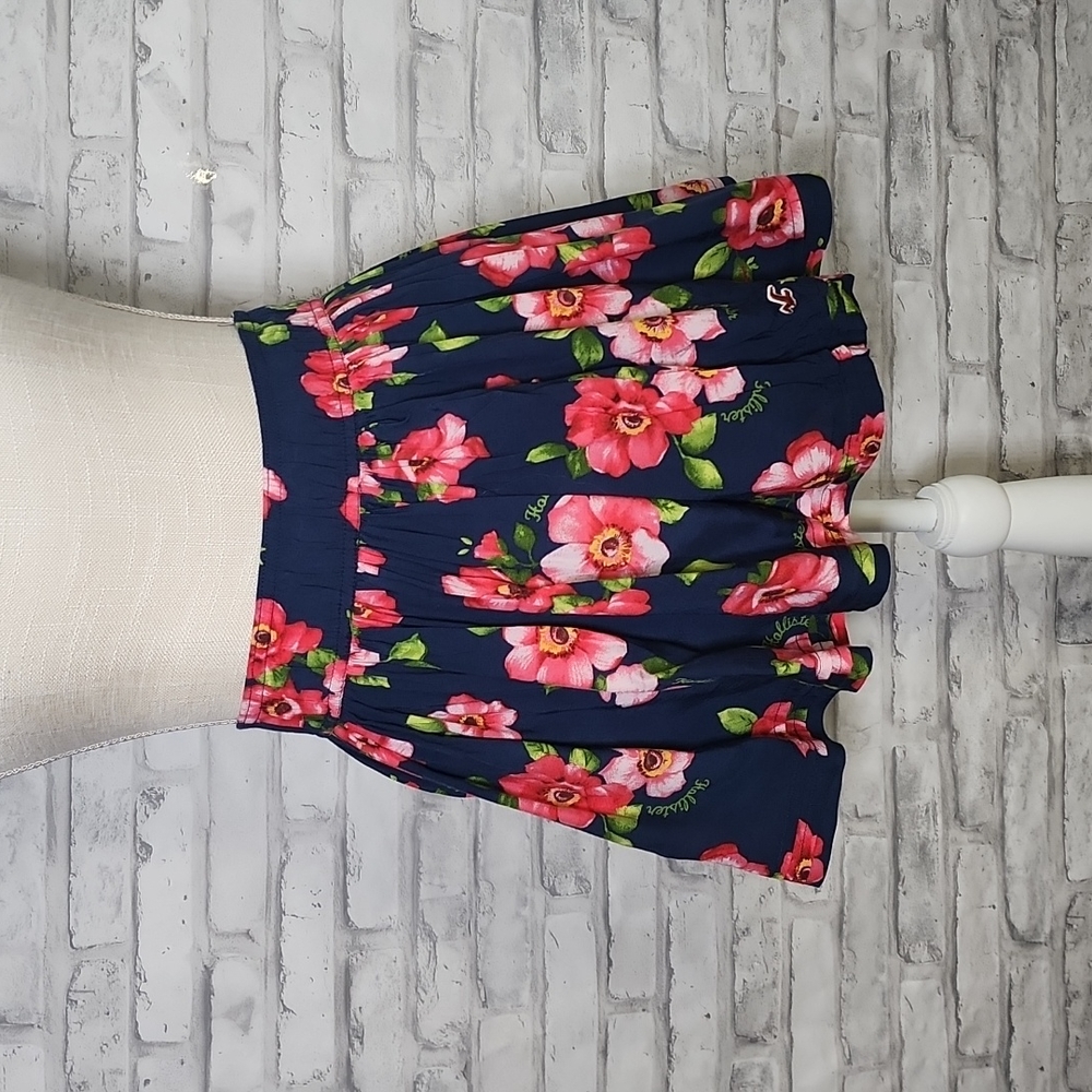 Hollister Floral Blue Pink Mini Skirt